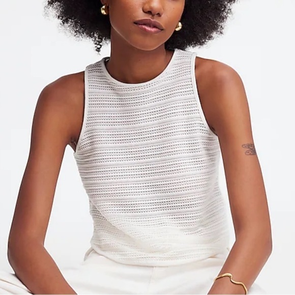 Madewell lighthouse Crochet-Knit Cutaway Tank - Picture 1 of 6